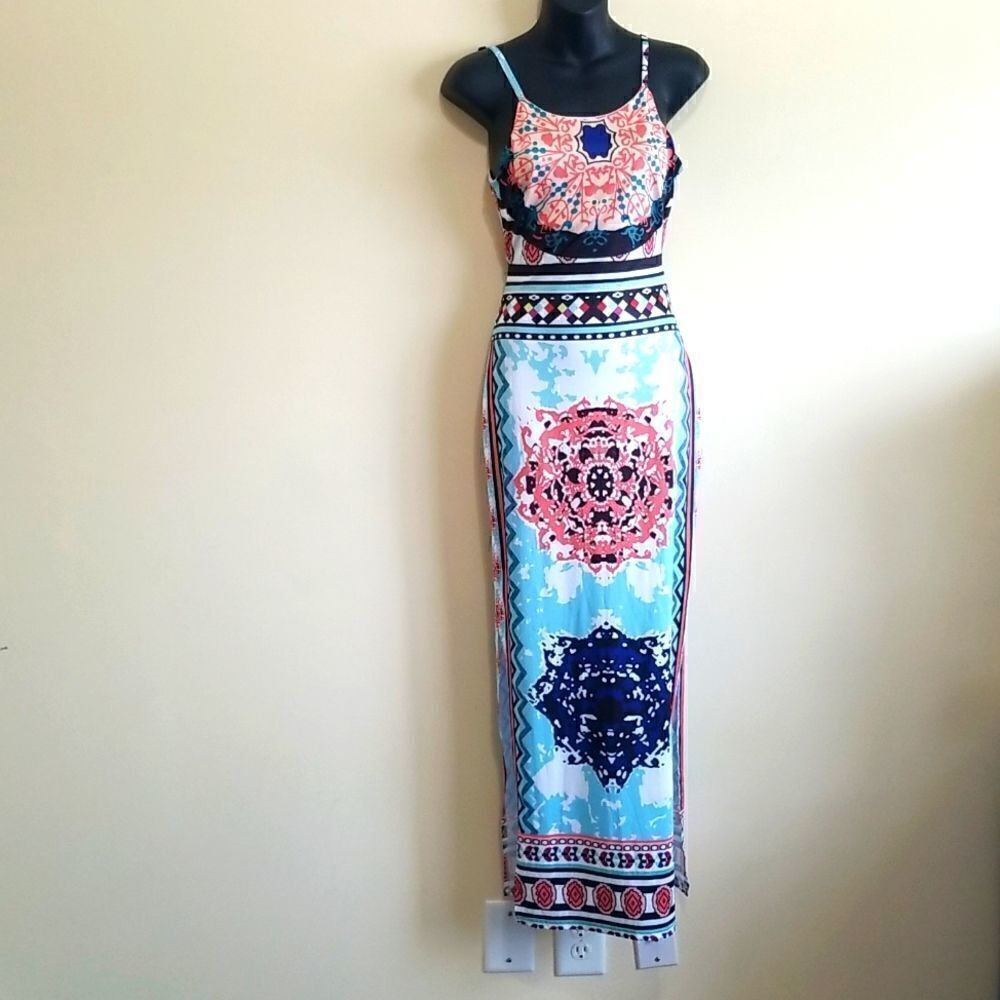 Aztec Print Maxi Dress Sz small - Picture 2 of 9